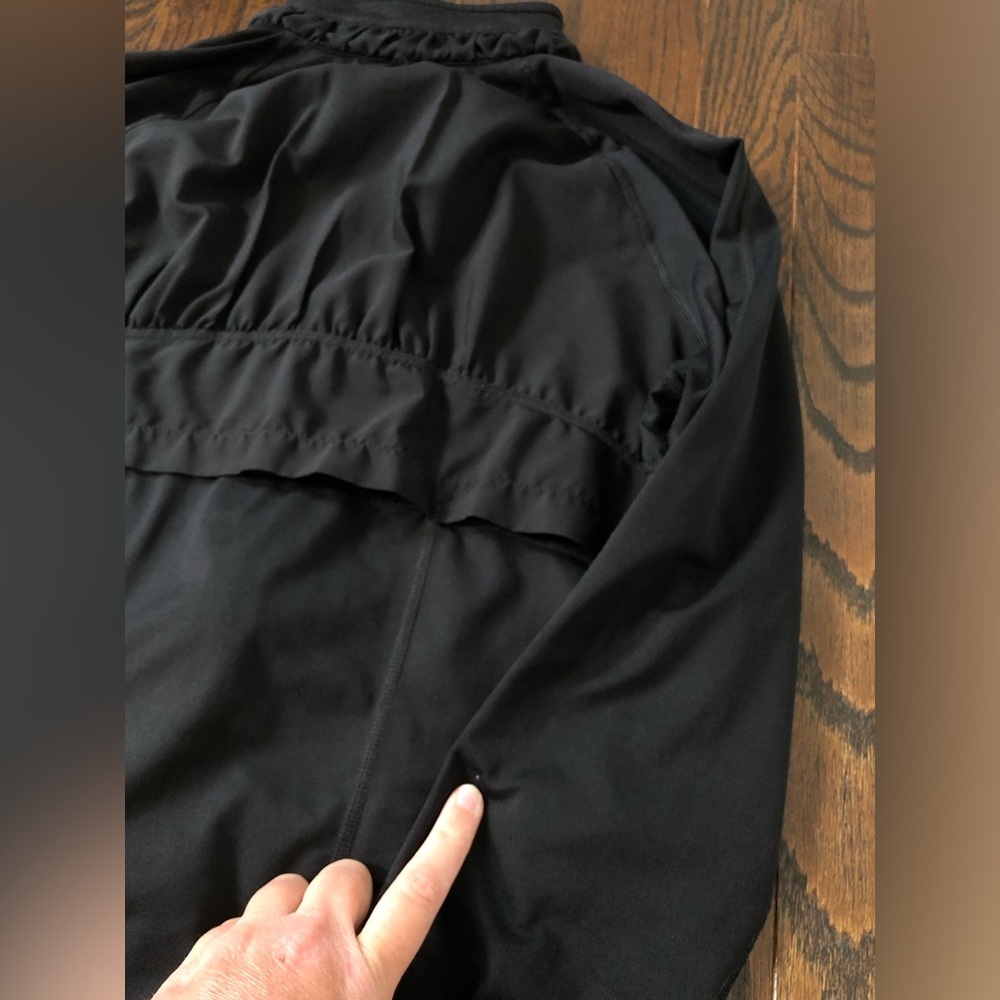 SPANX Women’s M Black Full-Zip Ruffled Accents Collared Pockets Active Jacket - Picture 12 of 12